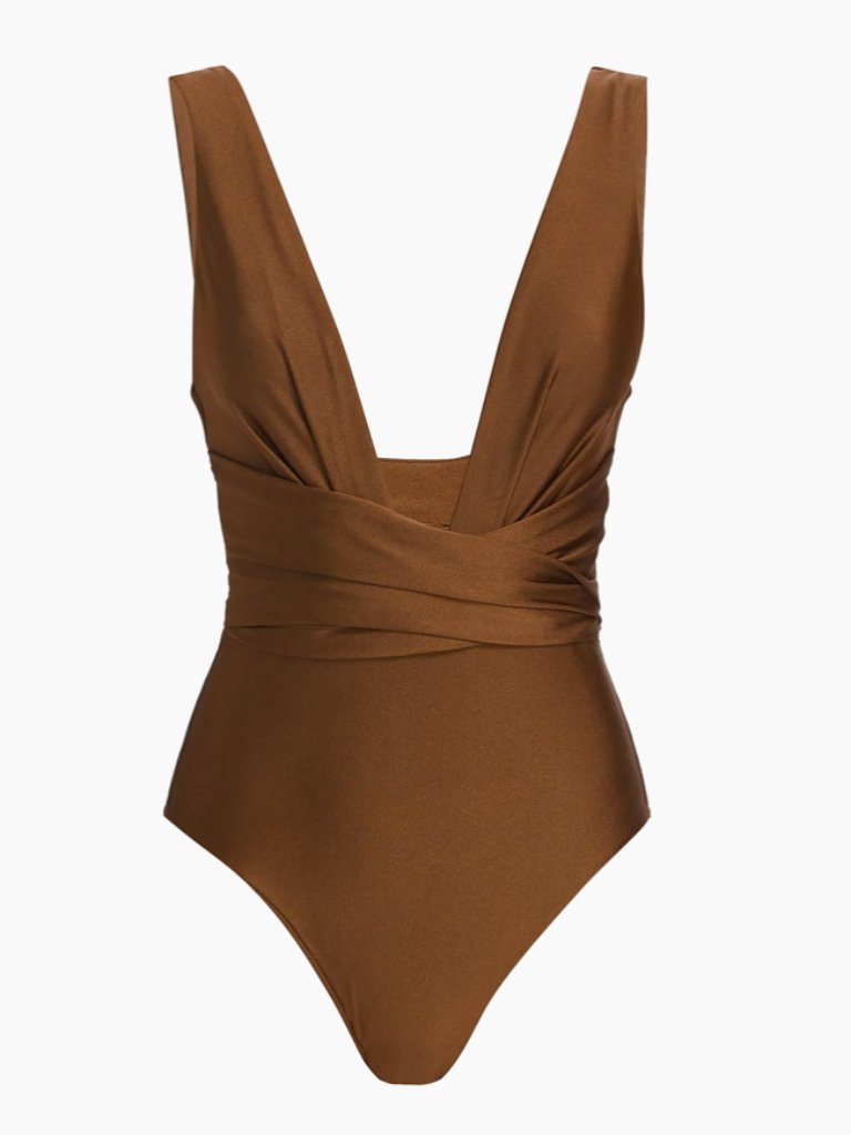Nwt Zimmermann Raie Wrap Plunge One-Piece Swimsuit